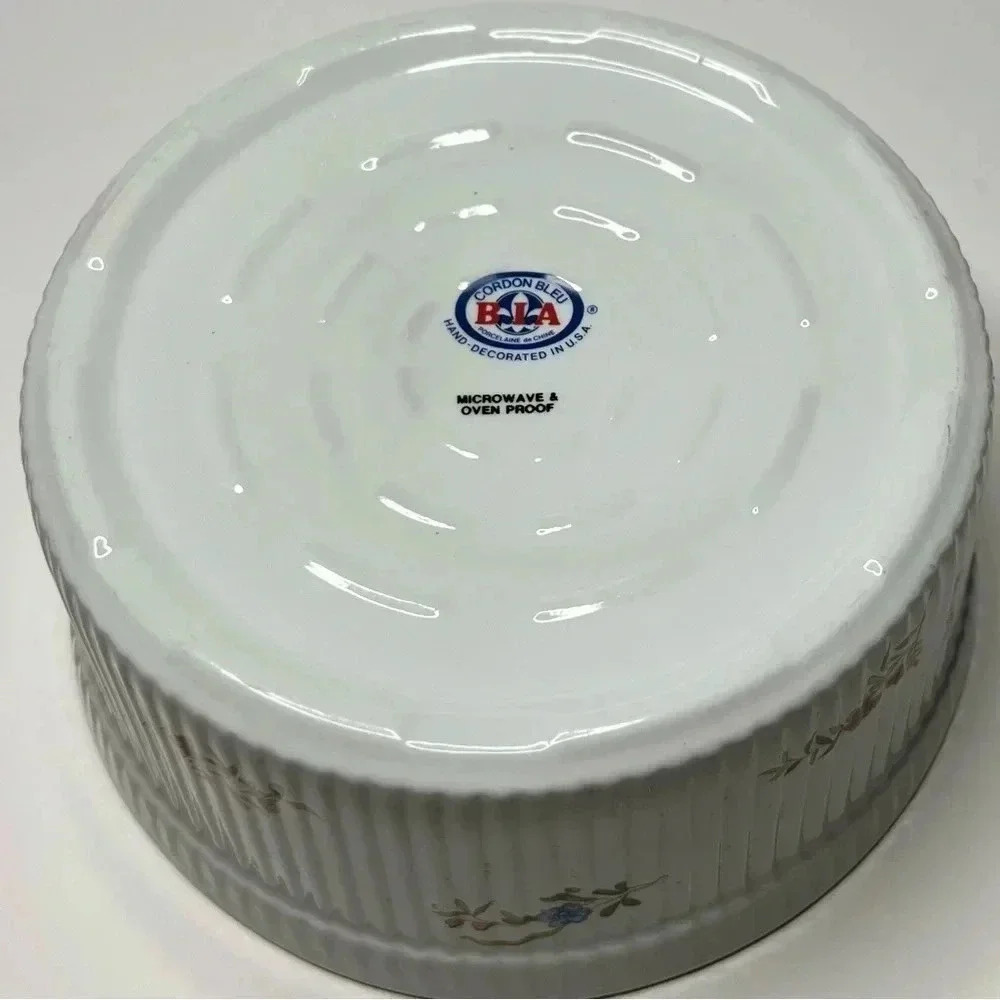 BIA Cordon Bleu Floral Casserole Dish Porcelain Soufflé Baking Pan Bowl - Picture 3 of 5